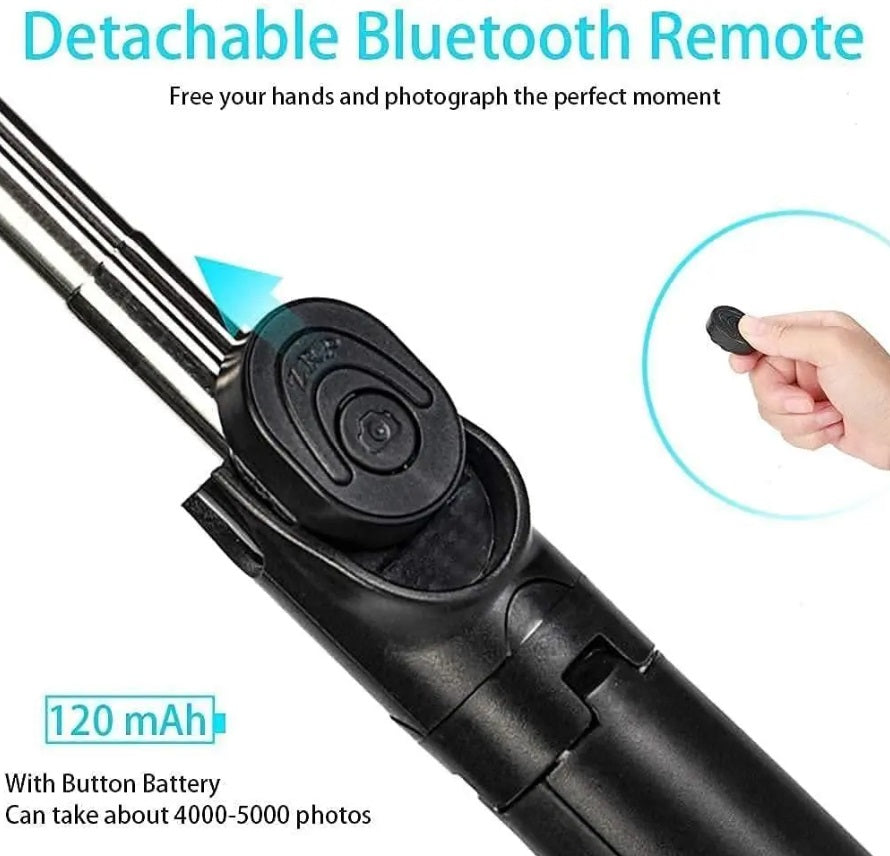 Extendable Flash 3-in-1 Selfie Stick Tripod with Bluetooth Remote